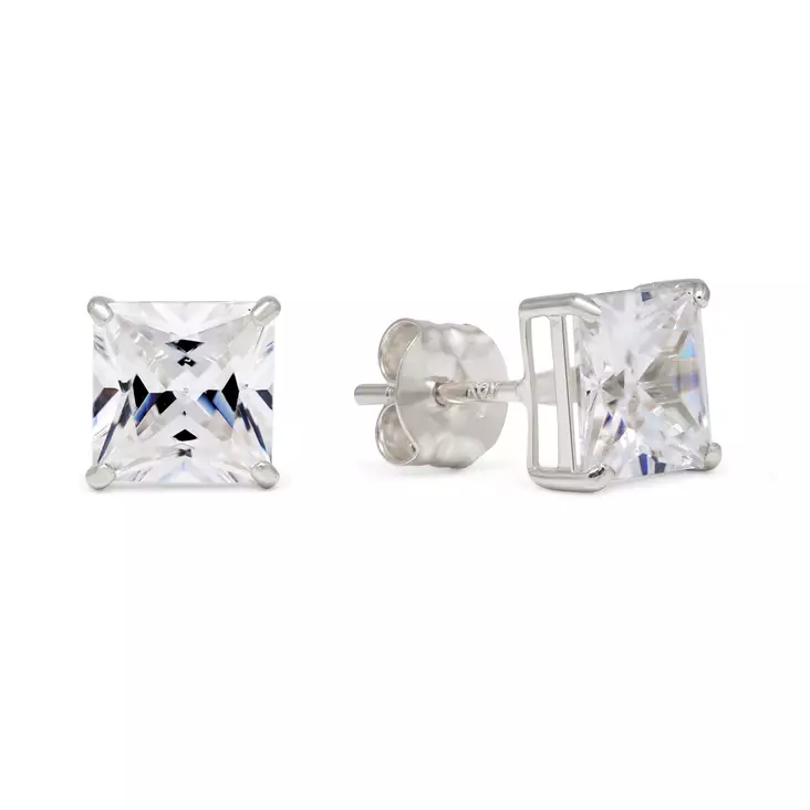 Valkokultakorvakorut zirkoneilla - Kultaiset korvakorut - 6-SC55ZW - 1