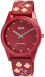 Q&Q N punainen kukkakuvio V08A-002VY - Q&Q miesten rannekellot - V08A-002VY - 1