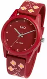 Q&Q N punainen kukkakuvio V08A-002VY - Q&Q miesten rannekellot - V08A-002VY - 4