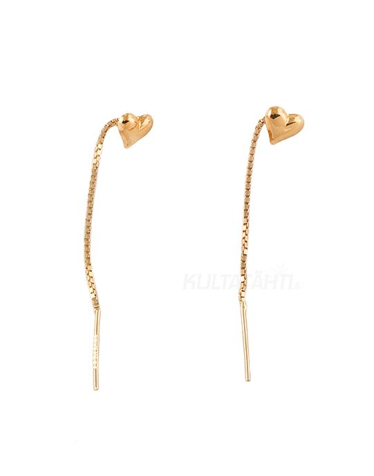 Läpivedettävä Sydän 3 mm - Kultaiset korvakorut - K20081SY - 1