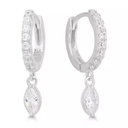 Hopearenkaat zirkoneilla - Hopeiset korvakorut - 15527Z - 1