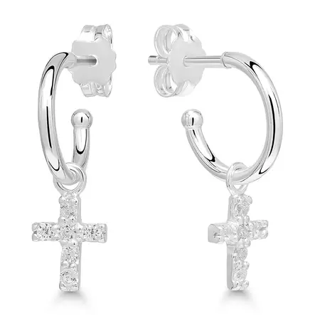 Hopearenkaat roikkuvilla risteillä - Hopeiset korvakorut - AE-210416Z - 1