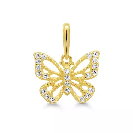 Kultariipus perhonen zirkoneilla 10mm - Kultaiset riipukset - K-P86191Z - 1