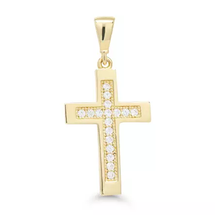 Kultaristi zirkoneilla 6-1829Z - Rippiristi kulta - 6-1829Z - 2