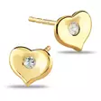 Kultaiset syd=C3=A4nkorvakorut zirkoneilla - Kultaiset korvakorut - K-E32885Z - 1