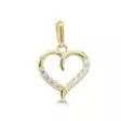 Sydän riipus zirkonein 9,2 x10,4mm keltakultaa - Kultaiset riipukset - 6-P64024Z - 1