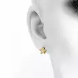 Tähden muotoiset kultakorvakorut zirkoneilla - Kultaiset korvakorut - K-E35106Z - 2