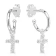 Hopearenkaat roikkuvilla risteillä - Hopeiset korvakorut - AE-210416Z - 1