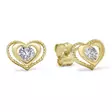 Kultakorvakorut sydän zirkonilla 8 x 5,5 - Kultaiset korvakorut - K-E90470Z - 1