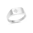 Kastesormus kantaso zirkonilla rodinoitu - Kastesormukset - SBR-8137Z - 1