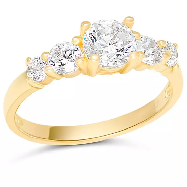 Kultainen kastesormus kirkkailla zirkoneilla BR-1291Z - Kastesormukset - BR-1291Z - 1