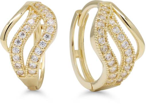 Kultainen Korvarengas Zirkonein 6-E45076Z 1 - Kultaiset korvakorut - 6-E45076Z - 1