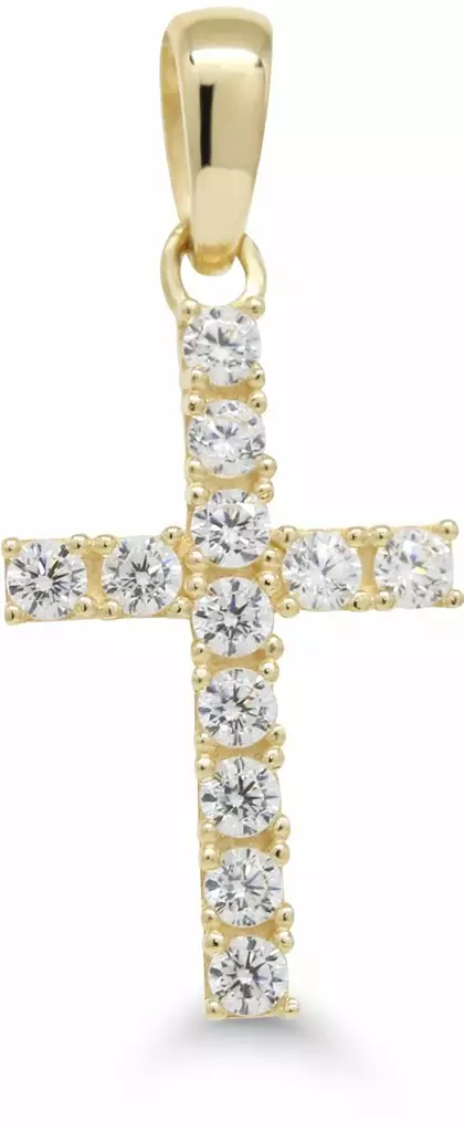 Kultainen Risti Zirkoneilla 6-P64664Z - Rippiristi kulta - 6-P64664Z - 1
