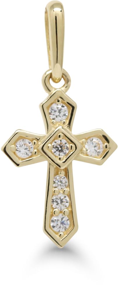 Kultainen Risti Zirkoneilla 6-P65353Z - Rippiristi - 6-P65353Z - 1
