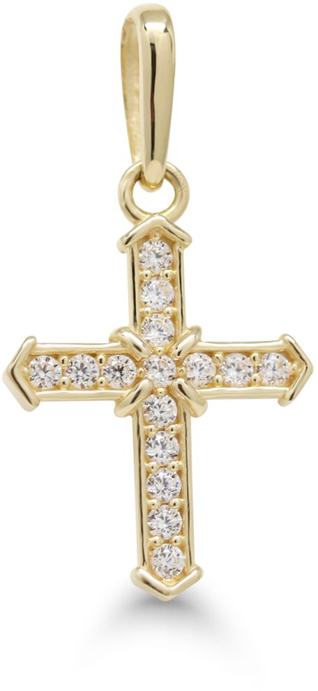 Kultainen Risti Zirkoneilla 6-P65790Z - Rippiristi kulta - 6-P65790Z - 1