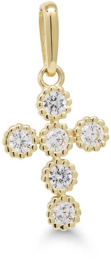 Kultainen Risti Zirkoneilla 6-P66693Z - Rippiristi kulta - 6-P66693Z - 1