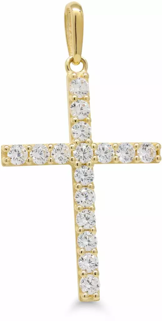 Kultainen Risti Zirkoneilla 6-P66696Z - Rippiristi kulta - 6-P66696Z - 1