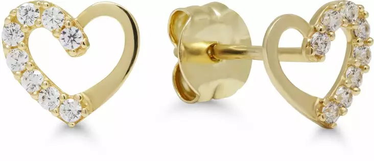 Kultainen Syd=C3=A4nkorvakoru Zirkoneilla 6-E97397Z - Kultaiset korvakorut - 6-E97397Z - 1