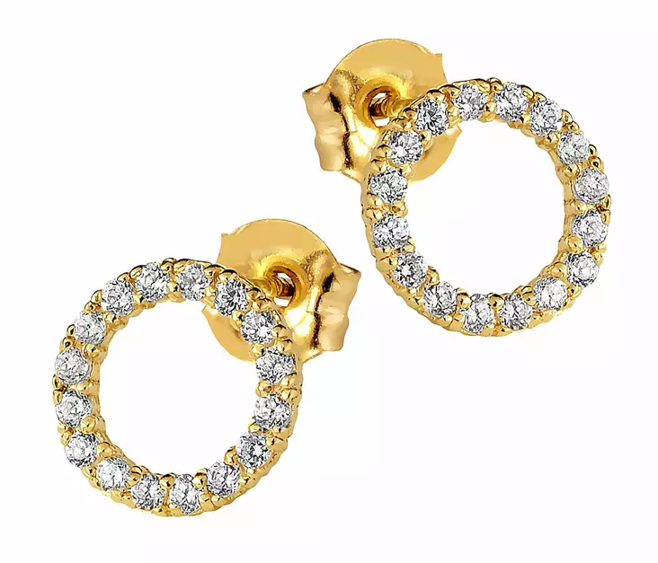 Kultaiset korvakorut zirkoneilla K-E35254Z.jpg - Kultaiset korvakorut - 6-E35254Z - 1