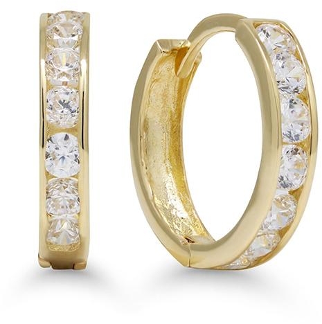 Kultaiset korvarenkaat zirkoneilla K-E3747Z - Kultaiset korvakorut - 6-E3747Z - 1