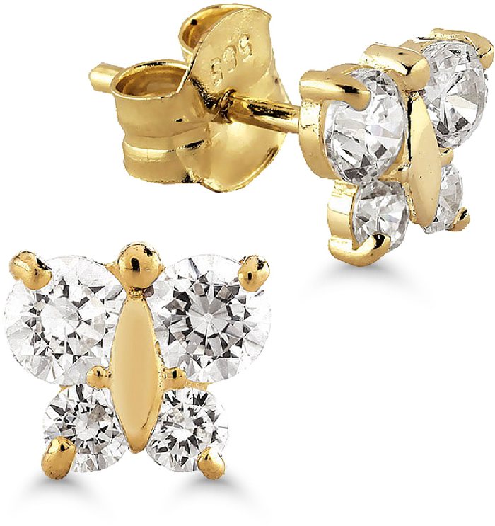 Kultaiset perhoskorvakorut K-E34872Z - Kultaiset korvakorut - 6-E34872Z - 1