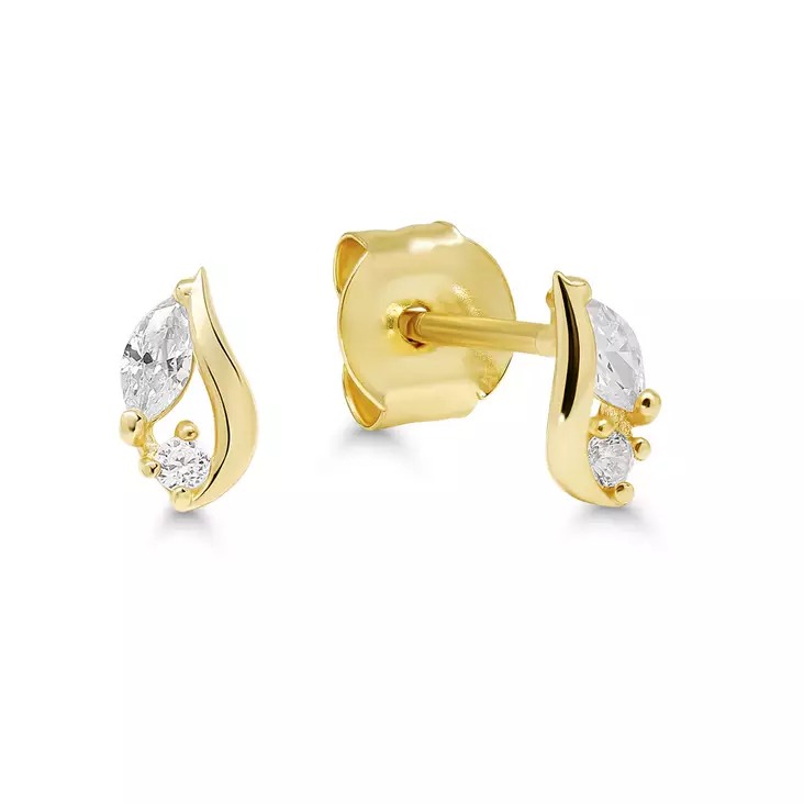 Korvakoru Silmu zirkoni - Kultaiset korvakorut - 6-E12974Z - 1