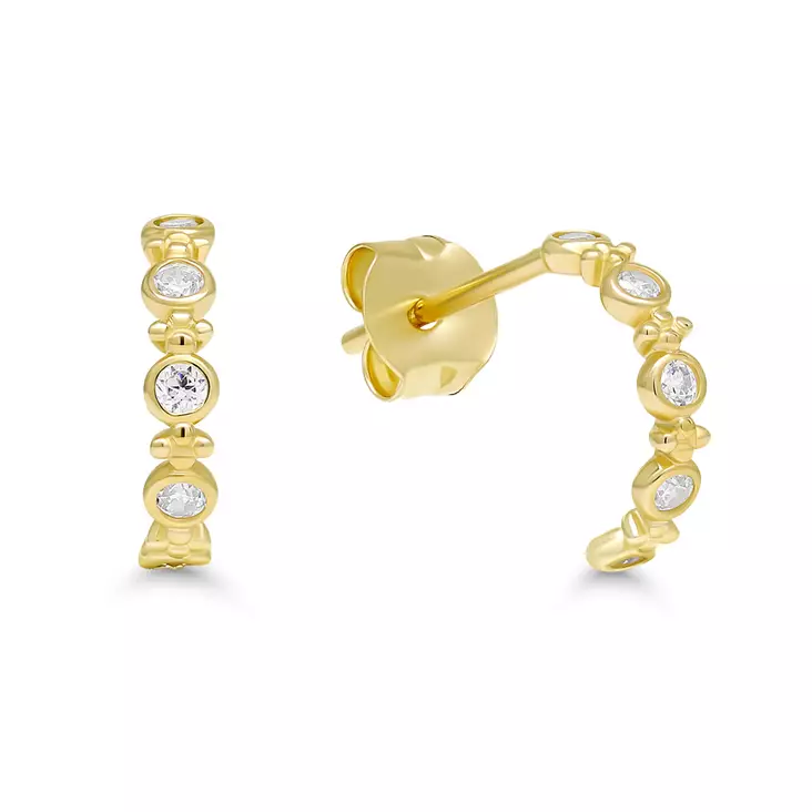 KORVANAPIT KIRKAS ZIRKONI VK 3 mm - Kultaiset korvakorut - 6-E57710Z - 1
