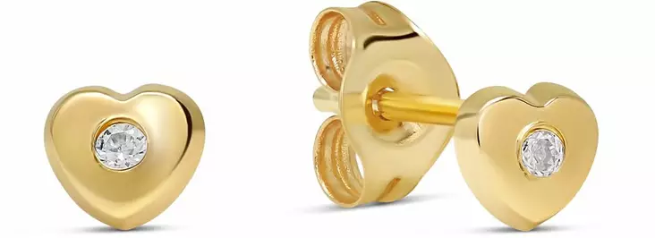 Kultaiset sydänkorvakorut zirkoneilla 6-GE-0174Z - Kultaiset korvakorut - 6-GE-0174Z - 1