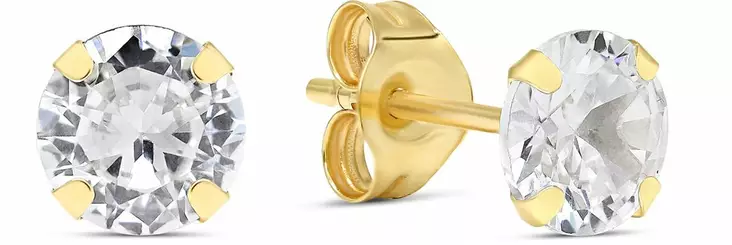 Kultaiset korvakorut zirkoneilla 5mm GE-1197Z - Kultaiset korvakorut - 6-GE-1197Z - 1