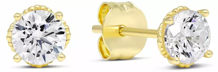 Kultaiset korvakorut zirkoneilla - Kultaiset korvakorut - 6-K-E12254Z - 1