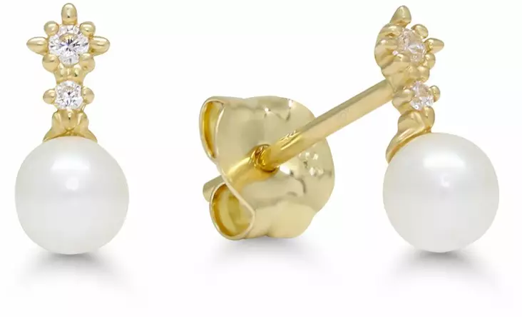 Kultaiset helmikorvakorut zirkoneilla K-E12349PZ - Kultaiset korvakorut - 6-K-E12349PZ - 1