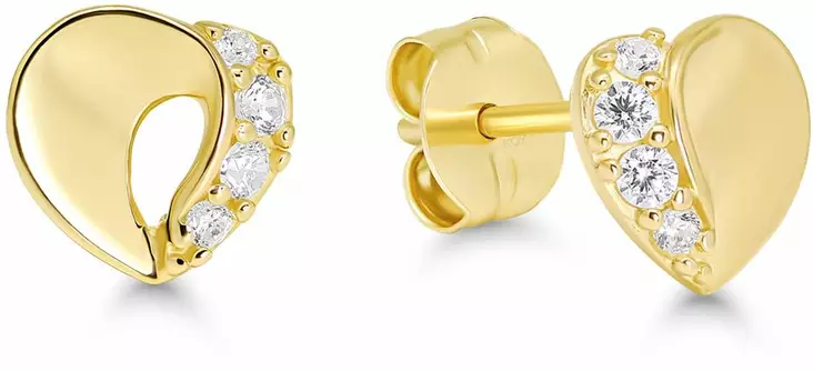 Kultaiset sydänkorvakorut zirkoneilla 6-K-E50018Z - Kultaiset riipukset - 6-K-E50018Z - 1