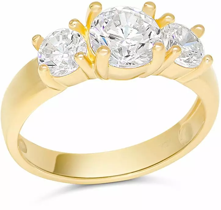 Kultainen kastesormus Zirkoneilla 6BR-8132Z - Kastesormukset - 6BR-8132Z - 1