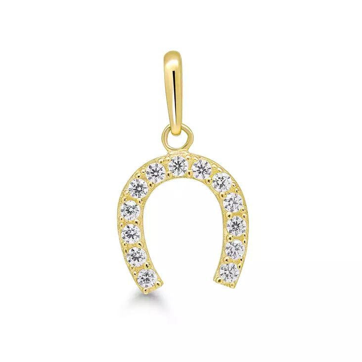 Hevosenkenkä riipus zirkoneilla - Kultaiset riipukset - K-P64253Z - 1