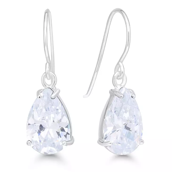 Hopeakorvakorut koukulla pisaranmuoto - Hopeiset korvakorut - WE-67741Z - 1