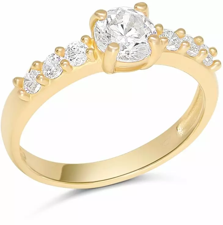 Kultainen kastesormus Zirkoneilla 6BR-8133Z - Kastesormukset - 6BR-8133Z - 1