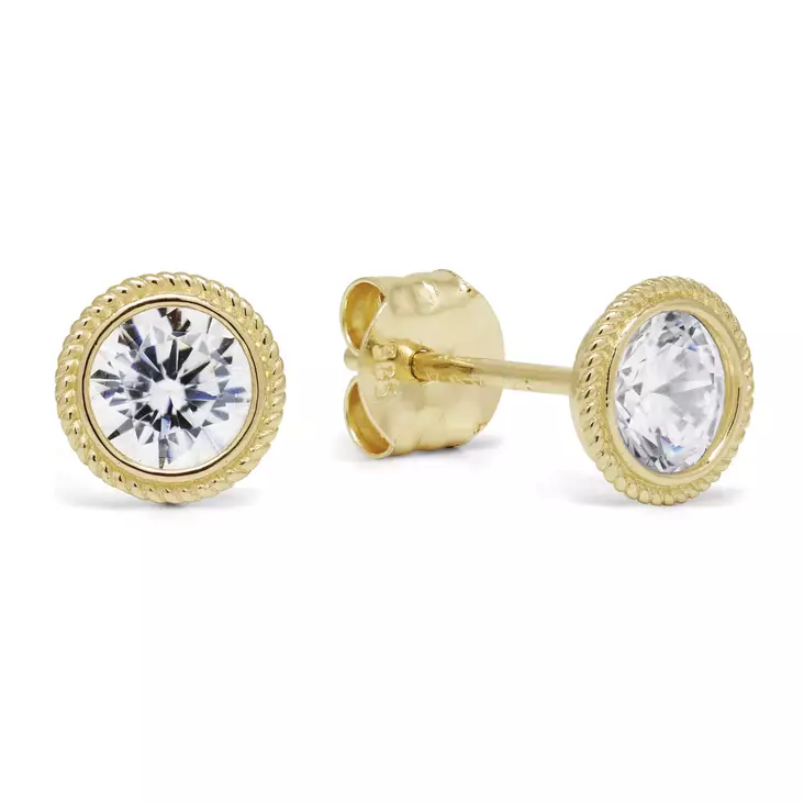 Kultakorvakorut zirkoneilla 5,4mm - Kultaiset korvakorut - K-E96326Z - 1