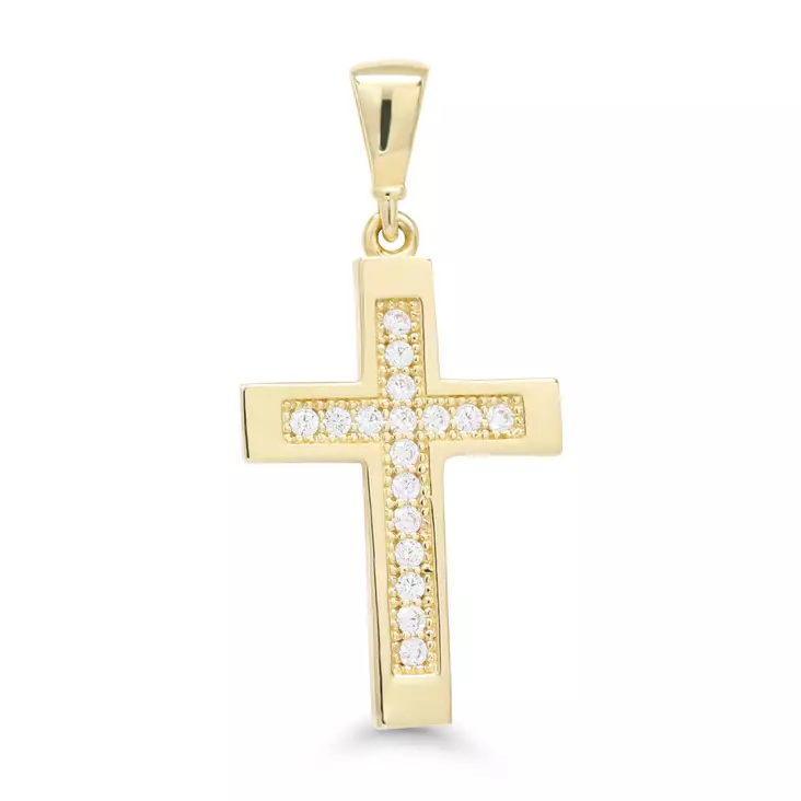 Kultaristi zirkoneilla 6-1829Z - Rippiristi kulta - 6-1829Z - 2