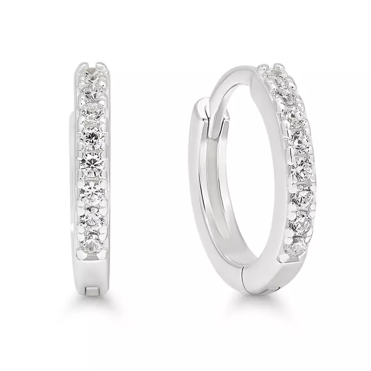 Sarana hopeakorvarenkaat zirkoneilla - Hopeiset korvakorut - 24433Z - 1