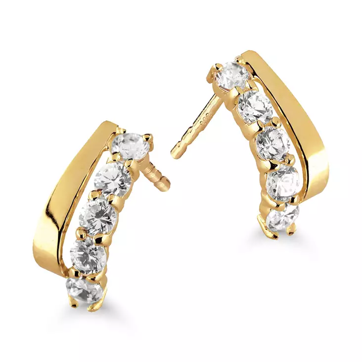 Kultakorvakorut puolikaari - Kultaiset korvakorut - 6-E31682Z - 1